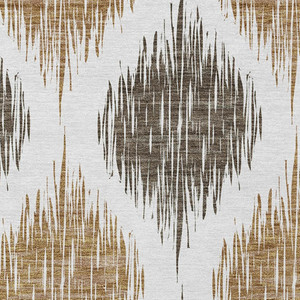 3' X 5' Chocolate And Ivory Ikat Washable Indoor Outdoor Area Rug