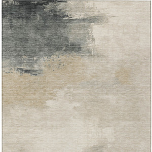 3' X 5' Beige Taupe And Ivory Abstract Washable Indoor Outdoor Area Rug - Beige, Taupe, Ivory