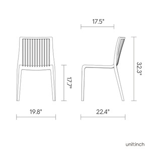 Set of Two White Heavy Duty Plastic Outdoor Stacking Accent Chairs
