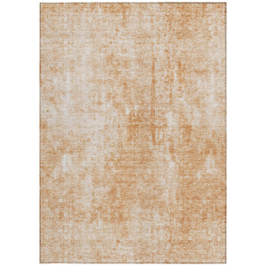 5' X 8' Terra Cotta Copper And Ivory Abstract Washable Indoor Outdoor Area Rug