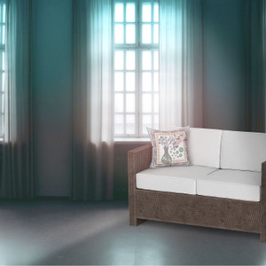 20" x 20" Gray Peacock Blown Seam Floral Indoor Outdoor Throw Pillow - 606114754022