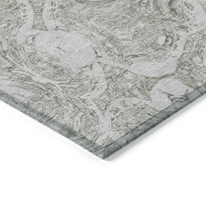 5' X 8' Ivory Taupe And Beige Abstract Washable Indoor Outdoor Area Rug