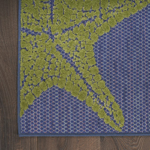 8' X 11' Blue Yellow And Orange Starfish Indoor Outdoor Area Rug