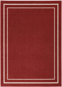 6' X 9' Brick Red And Ivory Indoor Outdoor Area Rug