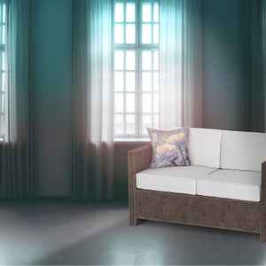 18" x 18" Gray Butterfly Blown Seam Floral Indoor Outdoor Throw Pillow - 606114751878