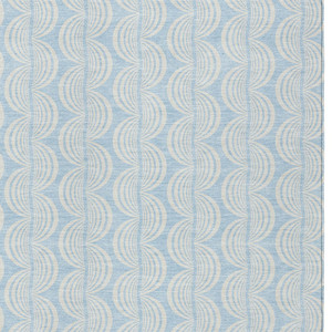 5' X 8' Sky Blue And Beige Ogee Washable Indoor Outdoor Area Rug
