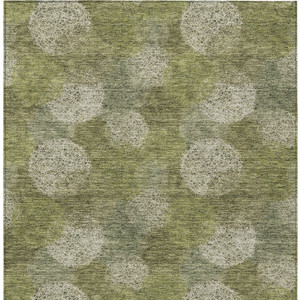3' X 5' Green Ivory And Sage Polka Dot Washable Indoor Outdoor Area Rug