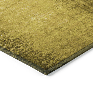5' X 8' Gold Abstract Washable Non Skid Indoor Outdoor Area Rug - 606114926566