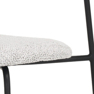 Gray and Black Upholstered Fabric And Metal Open Back Dining Side Chair