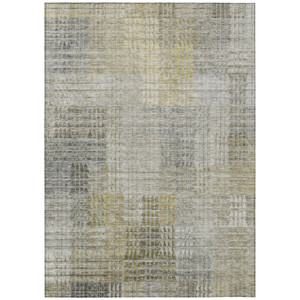 5' X 8' Taupe Beige And Brown Abstract Washable Indoor Outdoor Area Rug - 608219305826