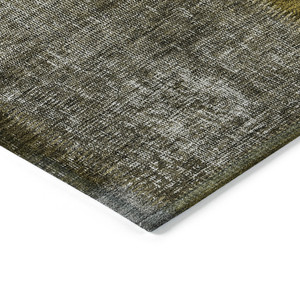 3' X 5' Brown Gold And Taupe Patchwork Washable Indoor Outdoor Area Rug