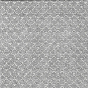 3' X 5' Gray And Ivory Geometric Washable Indoor Outdoor Area Rug Transitional Style - Gray, Ivory Color