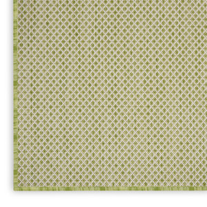 2' X 3' Ivory And Green Geometric Indoor Outdoor Area Rug