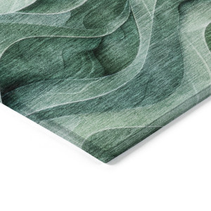 3' X 5' Teal Blue Abstract Washable Indoor Outdoor Area Rug - 880016752564