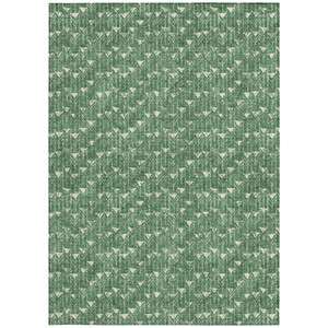 5' X 8' Sage Geometric Washable Non Skid Indoor Outdoor Area Rug