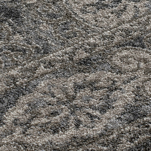 10' Charcoal and Gray Medallion Power Loom Runner Rug