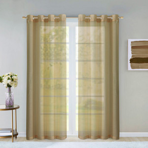 Set of Two 84"  Tan Solid Modern Window Panels