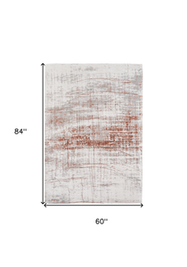 6' X 8' Gray and Yellow Abstract Non Skid Area Rug