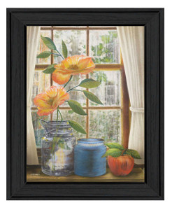 Afternoon Flower Black Framed Print Wall Art