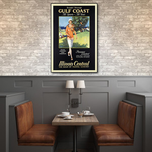 Gulf Coast Golf 1932 Vintage Travel Unframed Print Wall Art Paper Premium Quality