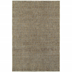 9' X 12' Blue And Gold Geometric Distressed Area Rug