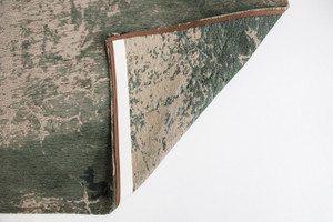 7' X 9' Beige and Green Abstract Non Skid Area Rug