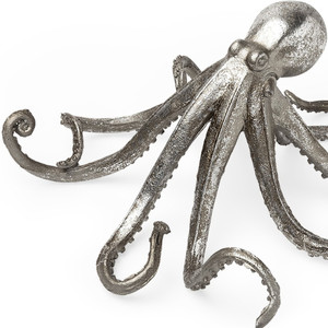 Silver Resin Octopus Sculpture - 808230025370