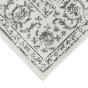 2' X 3' Ivory And Gray Floral Area Rug