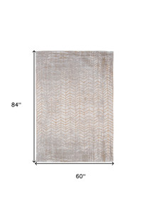 6' X 8' Gray and Yellow Chevron Non Skid Area Rug