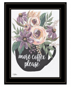 More Coffee Please 2 Black Framed Print Kitchen Wall Art