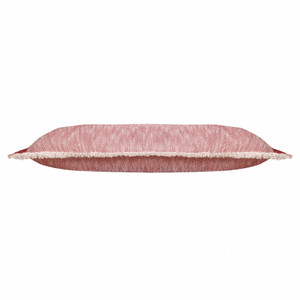 14" X 36" Auburn Red And White 100% Cotton Geometric Zippered Pillow