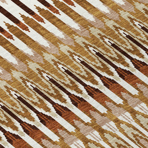 5' X 8' Terra Cotta Beige And Red Southwestern Washable Indoor Outdoor Area Rug