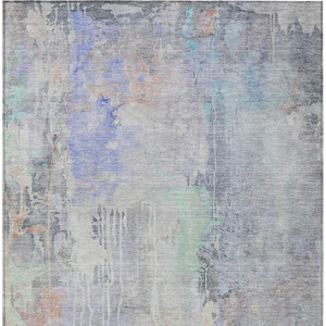 3' X 5' Purple Abstract Washable Indoor Outdoor Area Rug - 880016471052