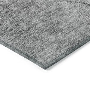 3' X 5' Gray Charcoal And Silver Abstract Washable Indoor Outdoor Area Rug Transitional Style - Gray, Charcoal, Silver Color