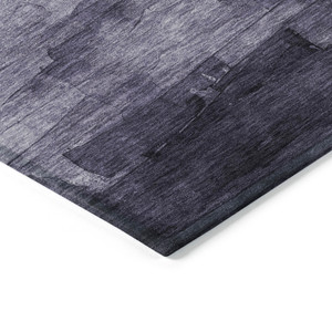 3' X 5' Lavender And Lilac Striped Washable Indoor Outdoor Area Rug