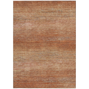 5' X 8' Copper Striped Washable Indoor Outdoor Area Rug