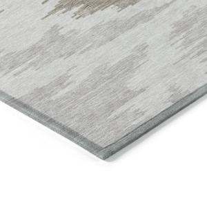 5' X 8' Ivory Beige And Brown Abstract Washable Indoor Outdoor Area Rug