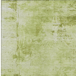 5' X 8' Lime Green And Ivory Abstract Washable Indoor Outdoor Area Rug