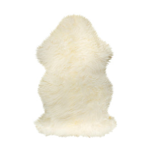 2' X 3' White Natural New Zealand Sheepskin Wool Area Rug - 689211824935
