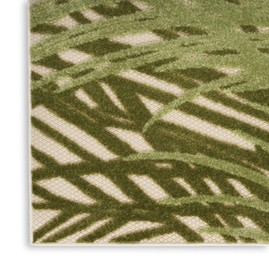 5' X 8' Ivory And Green Palm Leaf Indoor Outdoor Area Rug - Ivory, Green