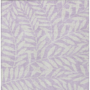 3' X 5' Lavender And Ivory Floral Washable Indoor Outdoor Area Rug - 608219161781