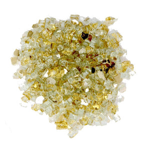 Gold Round Reflective Fire Pit Glass