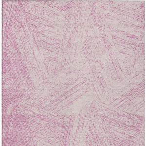 5' X 8' Pink And Ivory Abstract Washable Indoor Outdoor Area Rug - Pink, Ivory