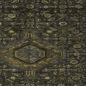 3' X 5' Charcoal Medallion Washable Indoor Outdoor Area Rug