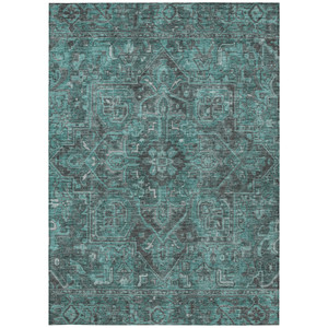 3' X 5' Turquoise Oriental Washable Non Skid Indoor Outdoor Area Rug