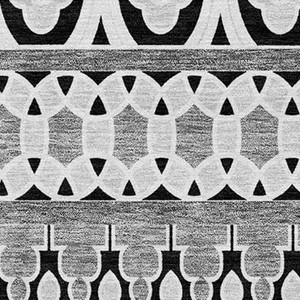 5' X 8' Black Gray And Ivory Quatrefoil Washable Indoor Outdoor Area Rug