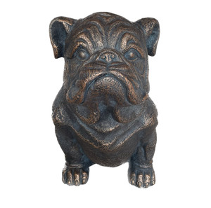 16" Antiqued Bronze Bulldog Outdoor Statue