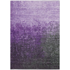 3' X 5' Purple And Dark Gray Ombre Washable Indoor Outdoor Area Rug
