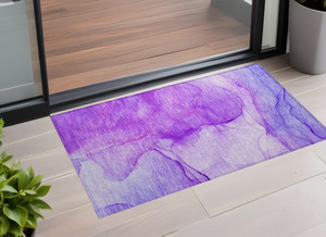 3' X 5' Purple Abstract Washable Non Skid Indoor Outdoor Area Rug - 608219348700