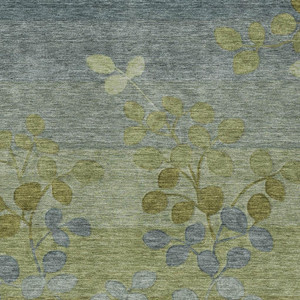 3' X 5' Olive Green And Gray Floral Washable Indoor Outdoor Area Rug - Olive Green, Gray